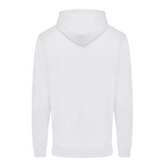 Vue Sweat à capuche en coton recyclé Iqoniq Jasper de couleur blanc| Krokrodeal