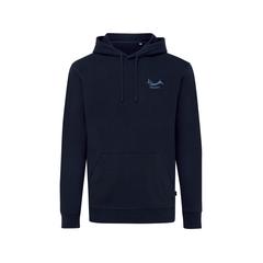Vue Sweat à capuche en coton recyclé Iqoniq Jasper de couleur bleu| Krokrodeal