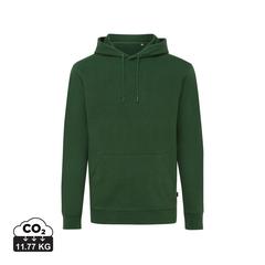 Vue Sweat à capuche en coton recyclé Iqoniq Jasper de couleur vert| Krokrodeal