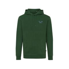 Vue Sweat à capuche en coton recyclé Iqoniq Jasper de couleur vert| Krokrodeal