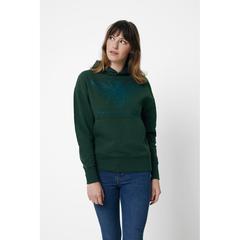 Vue Sweat à capuche en coton recyclé Iqoniq Jasper de couleur vert| Krokrodeal