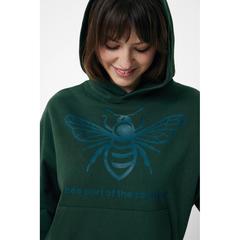 Vue Sweat à capuche en coton recyclé Iqoniq Jasper de couleur vert| Krokrodeal