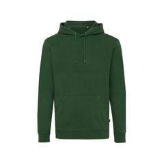 Vue Sweat à capuche en coton recyclé Iqoniq Jasper de couleur vert| Krokrodeal