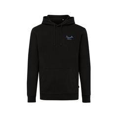 Vue Sweat à capuche en coton recyclé Iqoniq Jasper de couleur noir| Krokrodeal