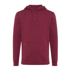 Vue Sweat à capuche en coton recyclé Iqoniq Jasper de couleur rouge| Krokrodeal