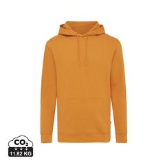 Vue Sweat à capuche en coton recyclé Iqoniq Jasper de couleur orange| Krokrodeal