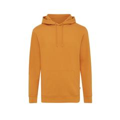 Vue Sweat à capuche en coton recyclé Iqoniq Jasper de couleur orange| Krokrodeal