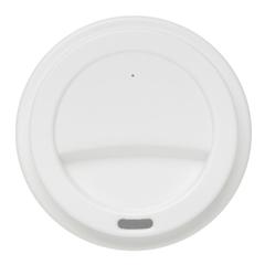 Vue Mug en PP recyclable avec couvercle à vis 350ml de couleur blanc| Krokrodeal