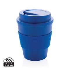 Vue Mug en PP recyclable avec couvercle à vis 350ml de couleur bleu| Krokrodeal