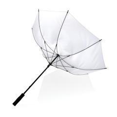 Vue Parapluie tempête 23" en rPET 190T Impact AWARE™ de couleur blanc| Krokrodeal