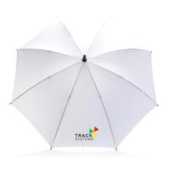 Vue Parapluie tempête 23" en rPET 190T Impact AWARE™ de couleur blanc| Krokrodeal