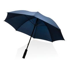 Vue Parapluie tempête 23" en rPET 190T Impact AWARE™ de couleur bleu| Krokrodeal