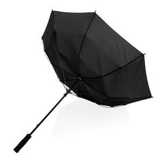 Vue Parapluie tempête 23" en rPET 190T Impact AWARE™ de couleur noir| Krokrodeal