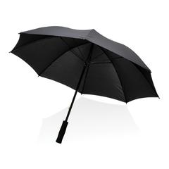 Vue Parapluie tempête 23" en rPET 190T Impact AWARE™ de couleur noir| Krokrodeal