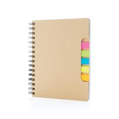Vue Carnet de notes A5 Kraft avec notes autocollantes de couleur vert| Krokrodeal