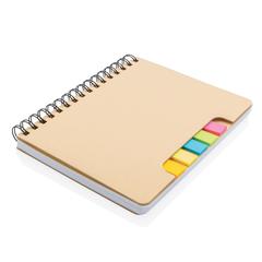 Vue Carnet de notes A5 Kraft avec notes autocollantes de couleur vert| Krokrodeal