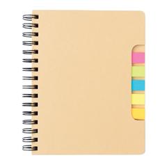 Vue Carnet de notes A5 Kraft avec notes autocollantes de couleur vert| Krokrodeal