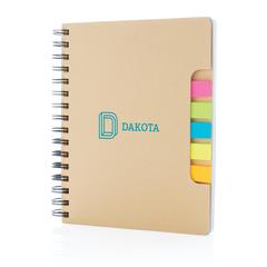 Vue Carnet de notes A5 Kraft avec notes autocollantes de couleur vert| Krokrodeal
