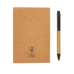 Vue Carnet A6 de notes autocollantes avec stylo de couleur marron| Krokrodeal