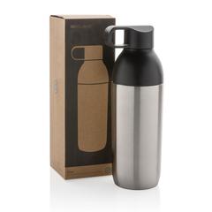 Vue Bouteille iso 540ml en acier inoxydable recyclée Flow RCS de couleur gris| Krokrodeal