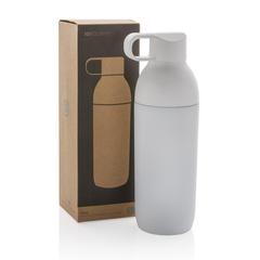 Vue Bouteille iso 540ml en acier inoxydable recyclée Flow RCS de couleur blanc| Krokrodeal