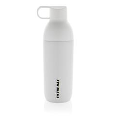 Vue Bouteille iso 540ml en acier inoxydable recyclée Flow RCS de couleur blanc| Krokrodeal