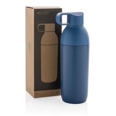 Vue Bouteille iso 540ml en acier inoxydable recyclée Flow RCS de couleur bleu| Krokrodeal