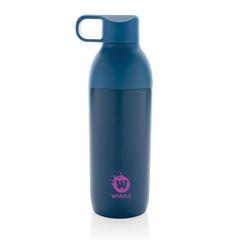 Vue Bouteille iso 540ml en acier inoxydable recyclée Flow RCS de couleur bleu| Krokrodeal