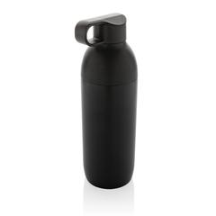 Vue Bouteille iso 540ml en acier inoxydable recyclée Flow RCS de couleur noir| Krokrodeal