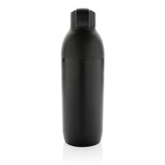 Vue Bouteille iso 540ml en acier inoxydable recyclée Flow RCS de couleur noir| Krokrodeal