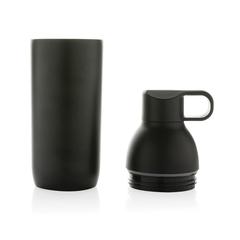 Vue Bouteille iso 540ml en acier inoxydable recyclée Flow RCS de couleur noir| Krokrodeal