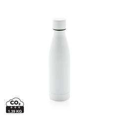 Vue Bouteille iso couleur pleine en acier inoxydable recyclé RCS de couleur blanc| Krokrodeal