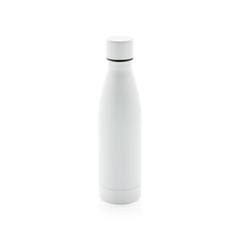 Vue Bouteille iso couleur pleine en acier inoxydable recyclé RCS de couleur blanc| Krokrodeal