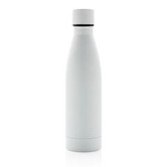 Vue Bouteille iso couleur pleine en acier inoxydable recyclé RCS de couleur blanc| Krokrodeal