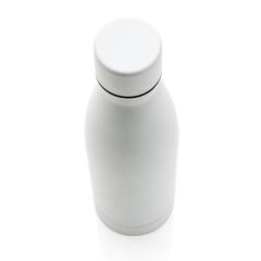 Vue Bouteille iso couleur pleine en acier inoxydable recyclé RCS de couleur blanc| Krokrodeal