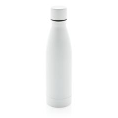 Vue Bouteille iso couleur pleine en acier inoxydable recyclé RCS de couleur blanc| Krokrodeal