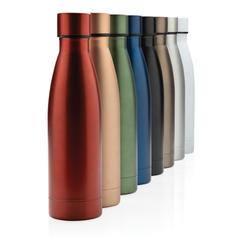 Vue Bouteille iso couleur pleine en acier inoxydable recyclé RCS de couleur blanc| Krokrodeal