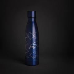 Vue Bouteille iso couleur pleine en acier inoxydable recyclé RCS de couleur bleu| Krokrodeal