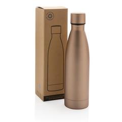 Vue Bouteille iso couleur pleine en acier inoxydable recyclé RCS de couleur jaune| Krokrodeal