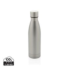 Vue Bouteille iso couleur pleine en acier inoxydable recyclé RCS de couleur gris| Krokrodeal