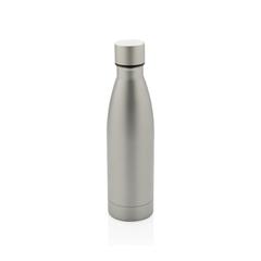 Vue Bouteille iso couleur pleine en acier inoxydable recyclé RCS de couleur gris| Krokrodeal