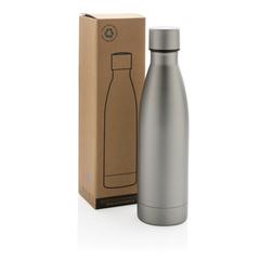 Vue Bouteille iso couleur pleine en acier inoxydable recyclé RCS de couleur gris| Krokrodeal