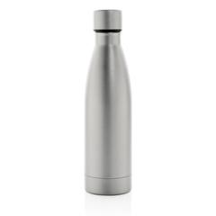 Vue Bouteille iso couleur pleine en acier inoxydable recyclé RCS de couleur gris| Krokrodeal