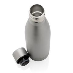 Vue Bouteille iso couleur pleine en acier inoxydable recyclé RCS de couleur gris| Krokrodeal