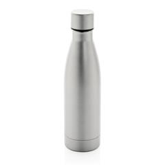Vue Bouteille iso couleur pleine en acier inoxydable recyclé RCS de couleur gris| Krokrodeal