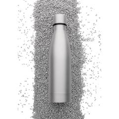Vue Bouteille iso couleur pleine en acier inoxydable recyclé RCS de couleur gris| Krokrodeal