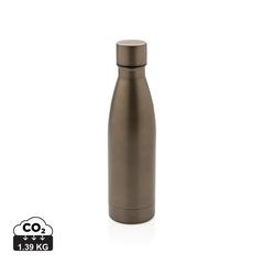 Vue Bouteille iso couleur pleine en acier inoxydable recyclé RCS de couleur marron| Krokrodeal