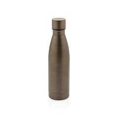 Vue Bouteille iso couleur pleine en acier inoxydable recyclé RCS de couleur marron| Krokrodeal