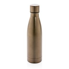 Vue Bouteille iso couleur pleine en acier inoxydable recyclé RCS de couleur marron| Krokrodeal