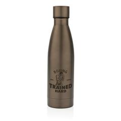 Vue Bouteille iso couleur pleine en acier inoxydable recyclé RCS de couleur marron| Krokrodeal